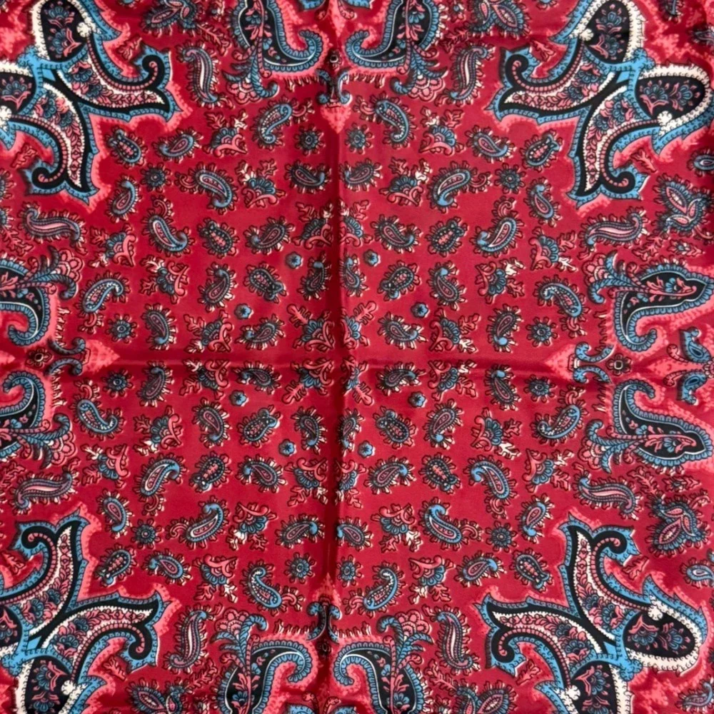 Morsly Vintage Paisley Square‎ Scarf Womens Red Cottagecore Classic Dark Japan